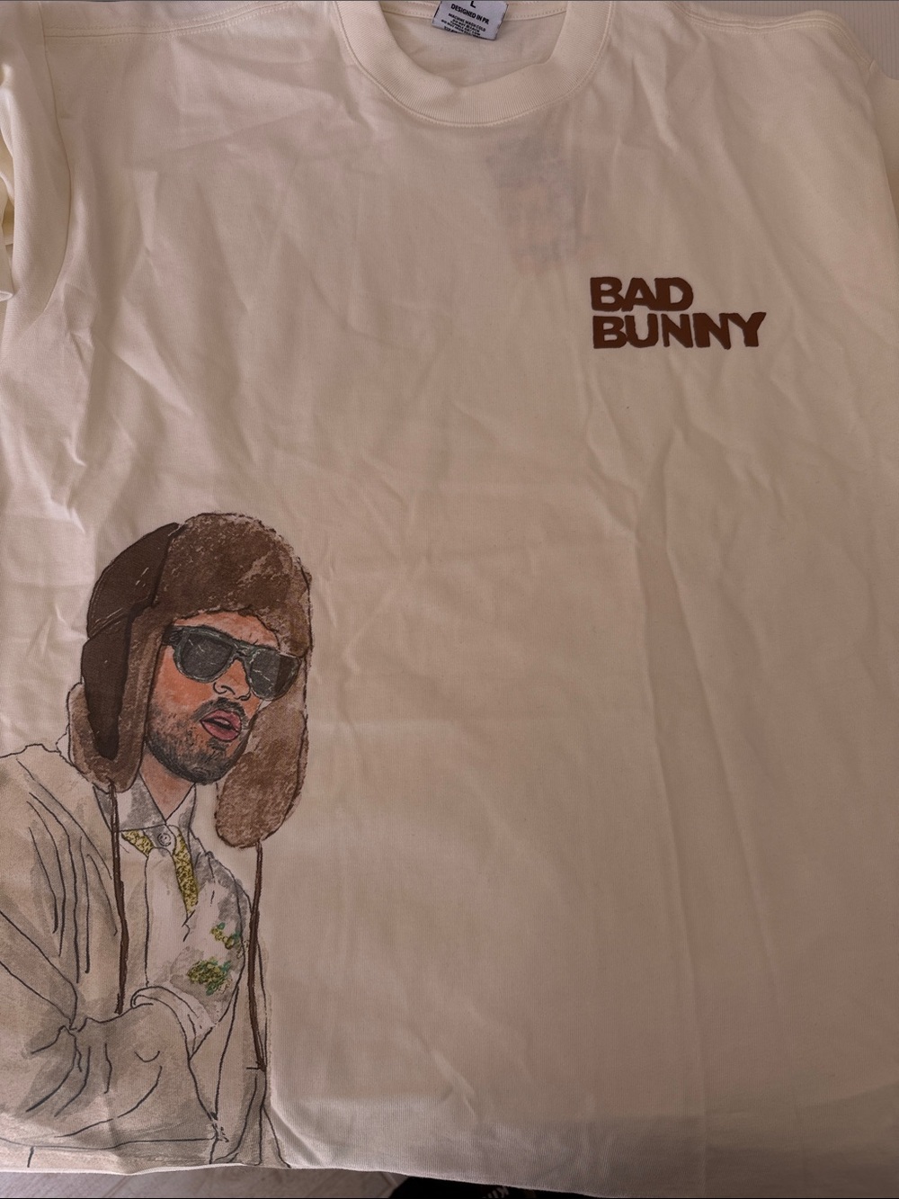 Bad Bunny Cream Graphic Short-Sleeve Tee